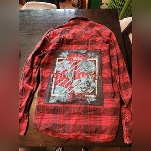 Upcycled Button Up Shirt I Prevail Graphic On Back Size Large